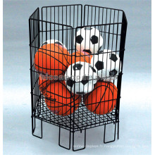 Support d&#39;affichage libre de basket-ball et de football d&#39;articles de sports de supermarché en métal de conception libre